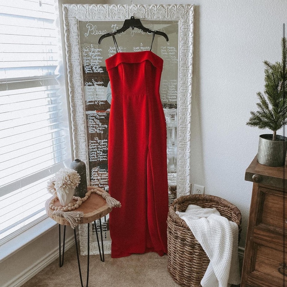 My luxury red wedding guest dress! Worn with once! Definitely a show stopper!